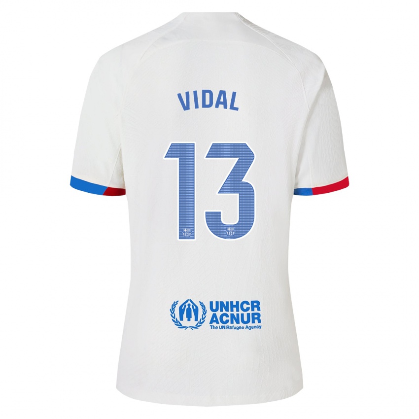Hombre Camiseta Marc Vidal #13 Blanco 2ª Equipación 2023/24 La Camisa Chile