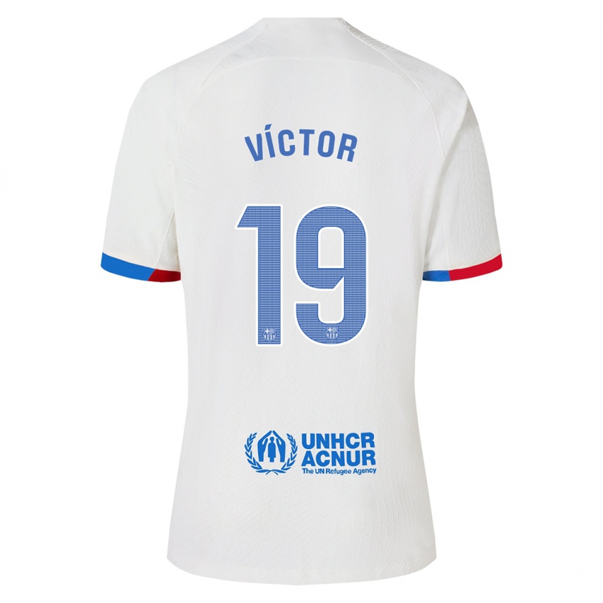 Hombre Camiseta Pau Víctor #19 Blanco 2ª Equipación 2023/24 La Camisa Chile