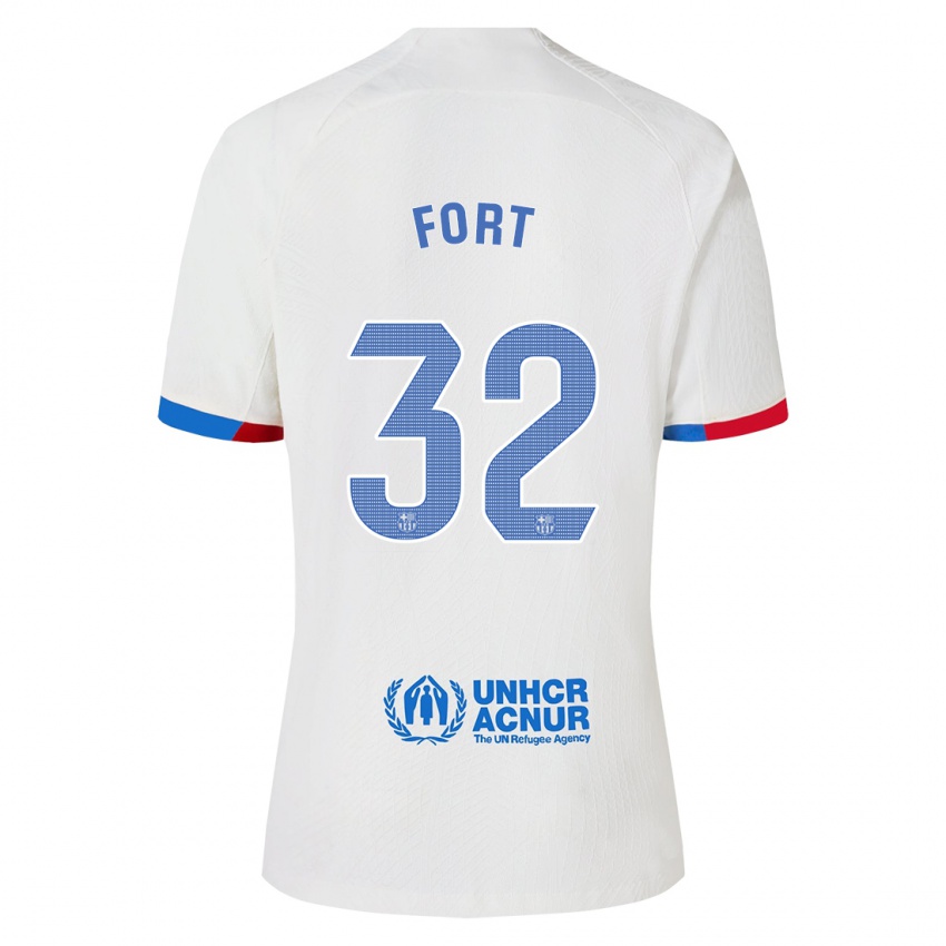 Hombre Camiseta Héctor Fort #32 Blanco 2ª Equipación 2023/24 La Camisa Chile