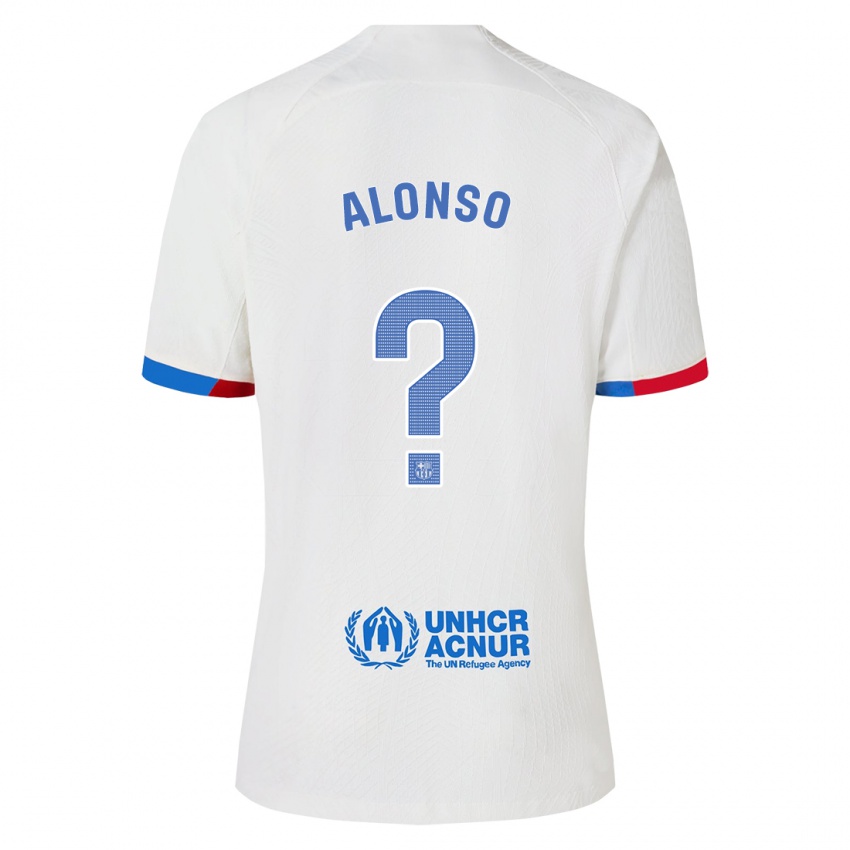 Hombre Camiseta Aáron Alonso #0 Blanco 2ª Equipación 2023/24 La Camisa Chile