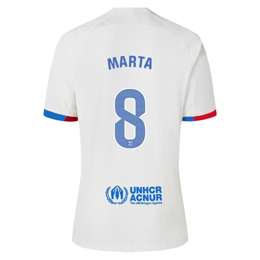 Hombre Camiseta Marta Torrejon #8 Blanco 2ª Equipación 2023/24 La Camisa Chile