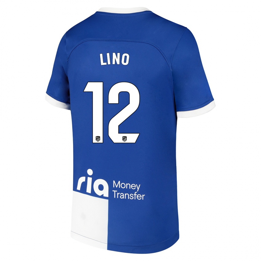 Hombre Camiseta Samuel Lino #12 Azul Blanco 2ª Equipación 2023/24 La Camisa Chile