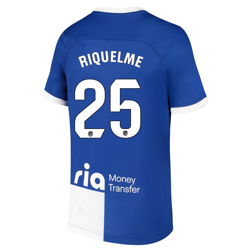 Hombre Camiseta Rodrigo Riquelme #25 Azul Blanco 2ª Equipación 2023/24 La Camisa Chile