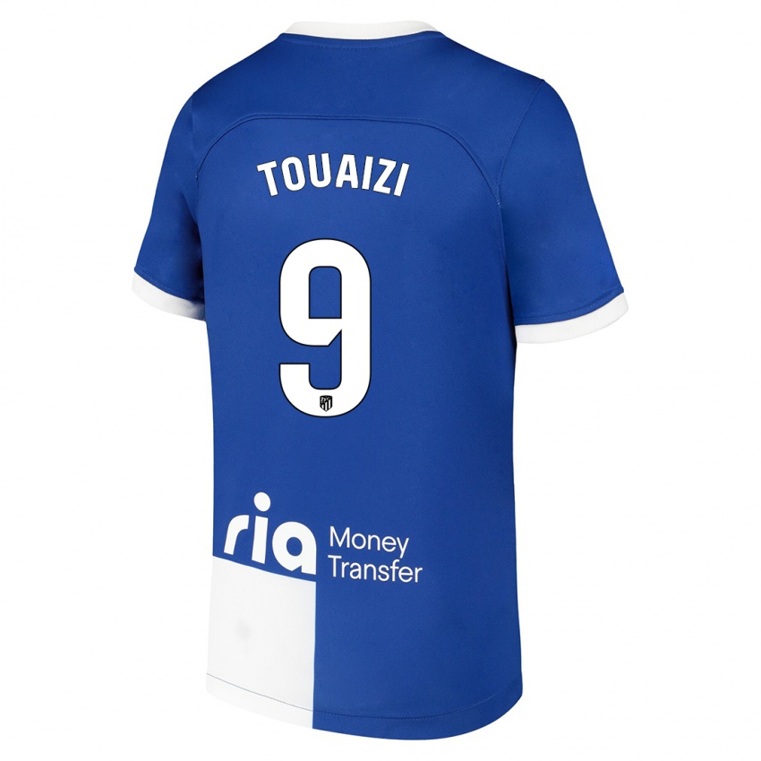 Hombre Camiseta Nabil Touaizi #9 Azul Blanco 2ª Equipación 2023/24 La Camisa Chile