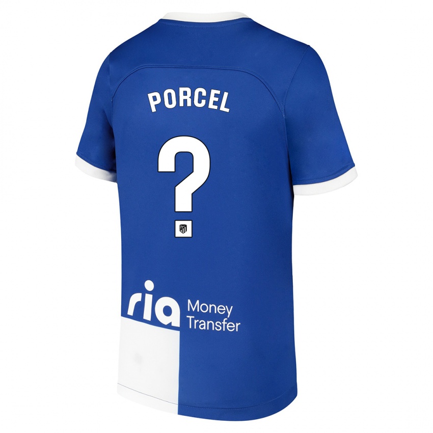 Hombre Camiseta Roberto Porcel #0 Azul Blanco 2ª Equipación 2023/24 La Camisa Chile