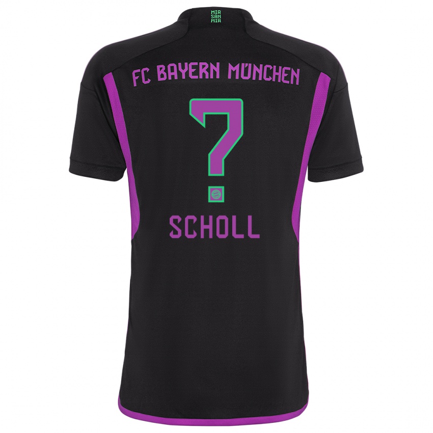 Hombre Camiseta Paul Scholl #0 Negro 2ª Equipación 2023/24 La Camisa Chile