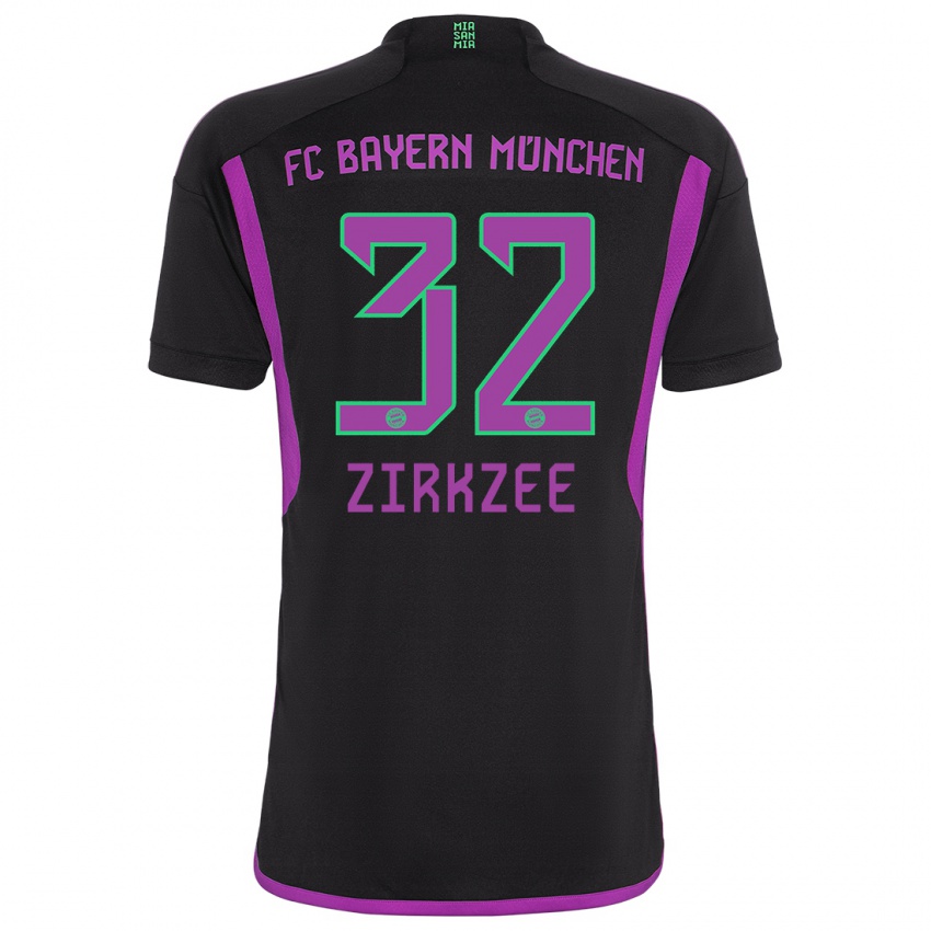 Hombre Camiseta Joshua Zirkzee #32 Negro 2ª Equipación 2023/24 La Camisa Chile