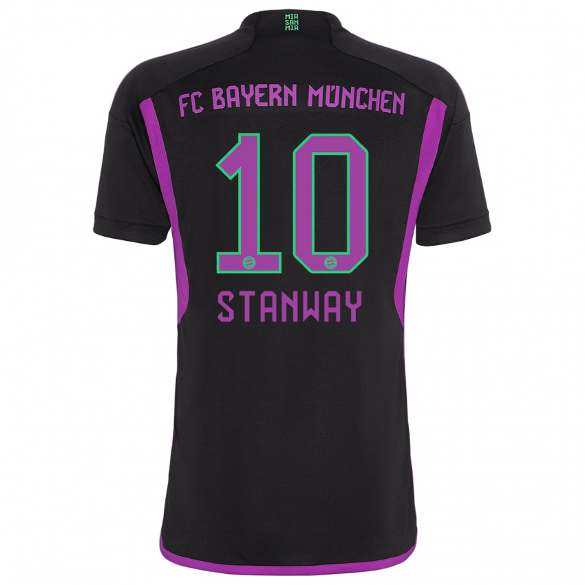 Hombre Camiseta Georgia Stanway #10 Negro 2ª Equipación 2023/24 La Camisa Chile
