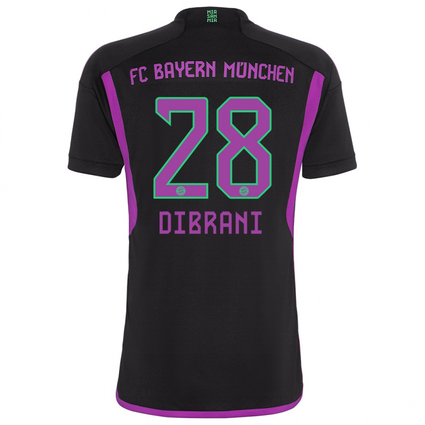 Hombre Camiseta Benjamin Dibrani #28 Negro 2ª Equipación 2023/24 La Camisa Chile