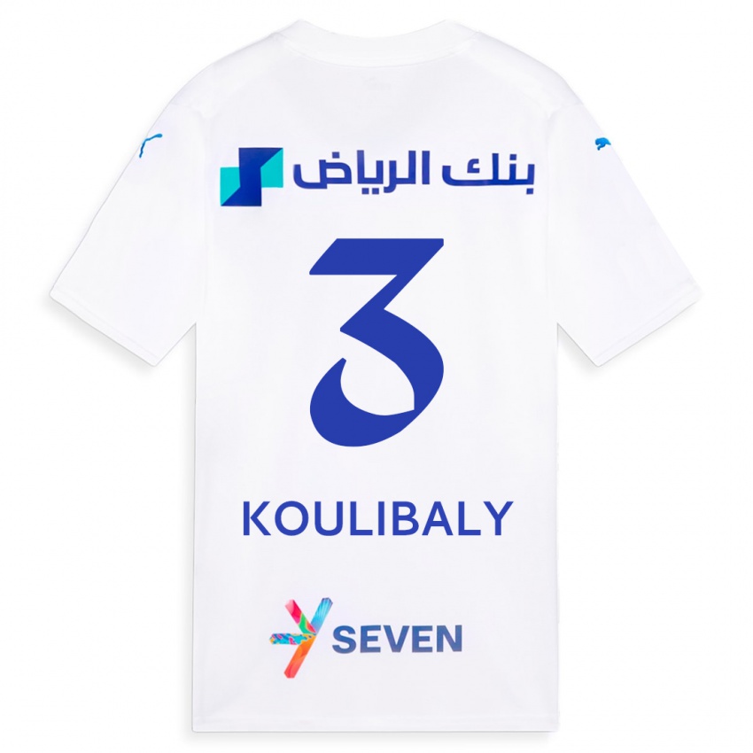 Hombre Camiseta Kalidou Koulibaly #3 Blanco 2ª Equipación 2023/24 La Camisa Chile