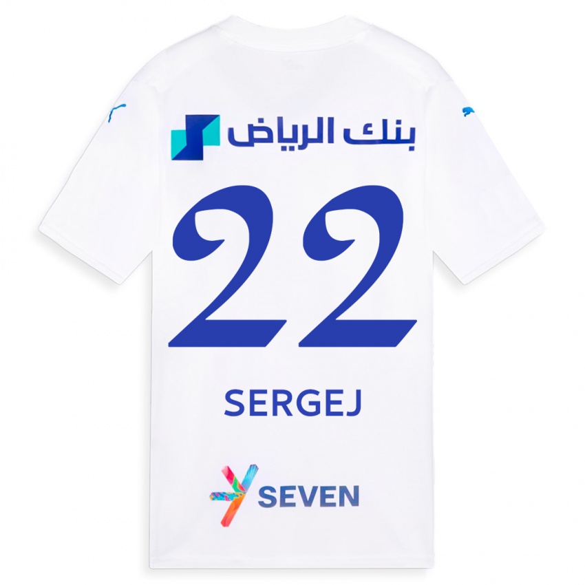 Hombre Camiseta Sergej Milinkovic-Savic #22 Blanco 2ª Equipación 2023/24 La Camisa Chile