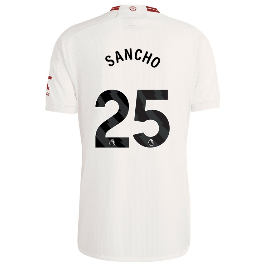 Hombre Camiseta Jadon Sancho #25 Blanco Equipación Tercera 2023/24 La Camisa Chile