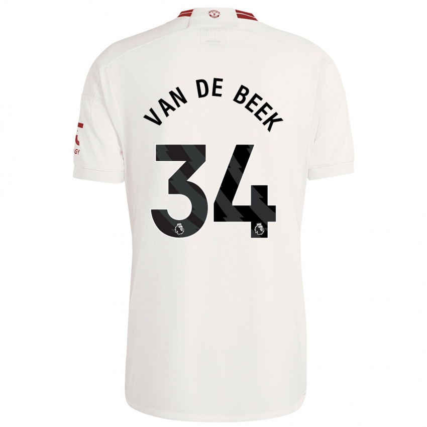 Hombre Camiseta Donny Van De Beek #34 Blanco Equipación Tercera 2023/24 La Camisa Chile