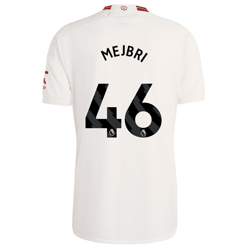 Hombre Camiseta Hannibal Mejbri #46 Blanco Equipación Tercera 2023/24 La Camisa Chile