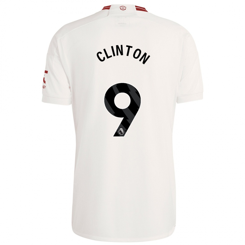 Hombre Camiseta Grace Clinton #9 Blanco Equipación Tercera 2023/24 La Camisa Chile