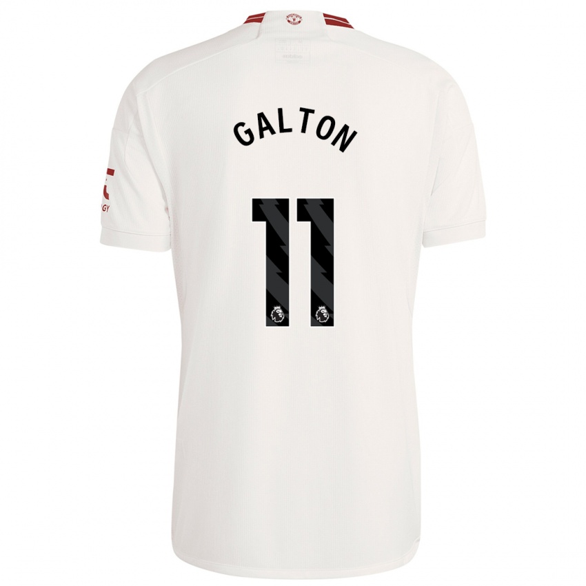 Hombre Camiseta Leah Galton #11 Blanco Equipación Tercera 2023/24 La Camisa Chile