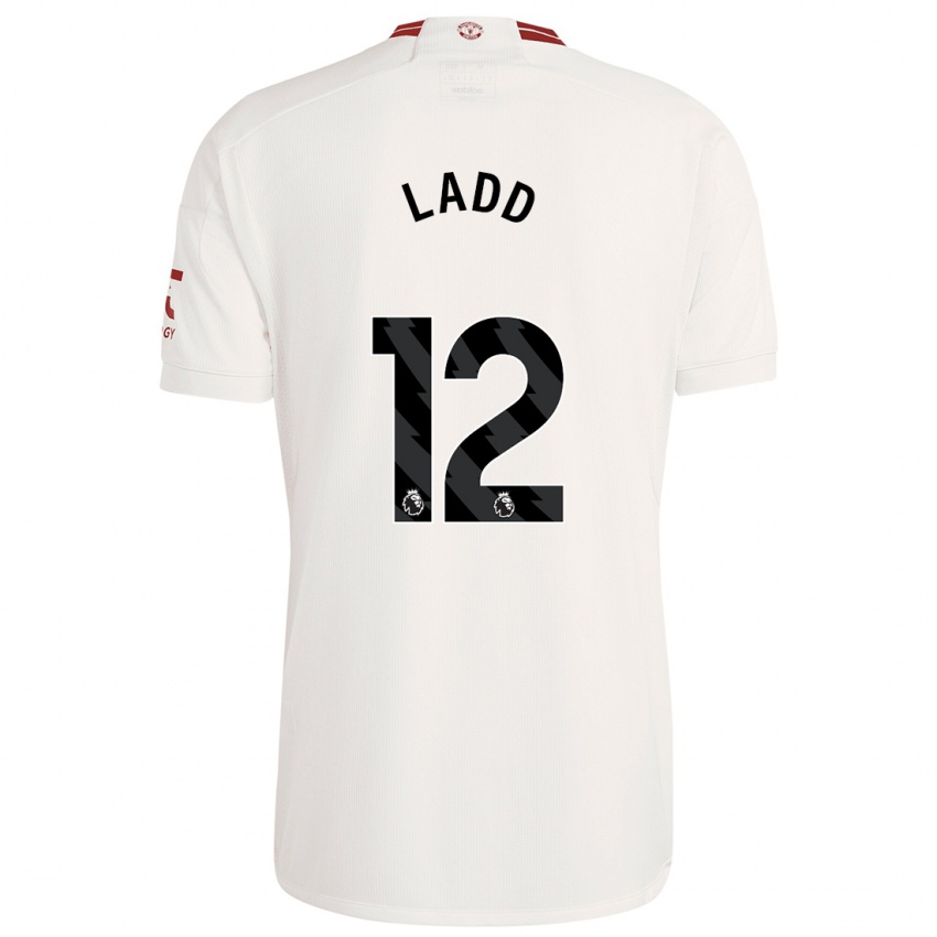Hombre Camiseta Hayley Ladd #12 Blanco Equipación Tercera 2023/24 La Camisa Chile