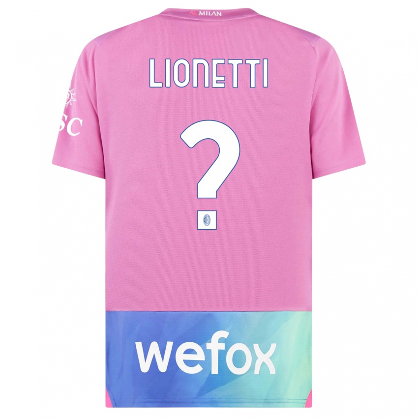 Hombre Camiseta Francesco Lionetti #0 Rosado Morado Equipación Tercera 2023/24 La Camisa Chile