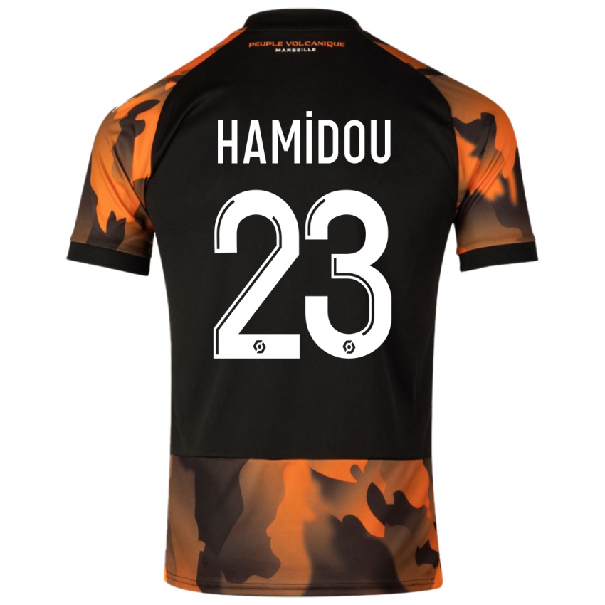 Hombre Camiseta Jamila Hamidou #23 Negro Naranja Equipación Tercera 2023/24 La Camisa Chile