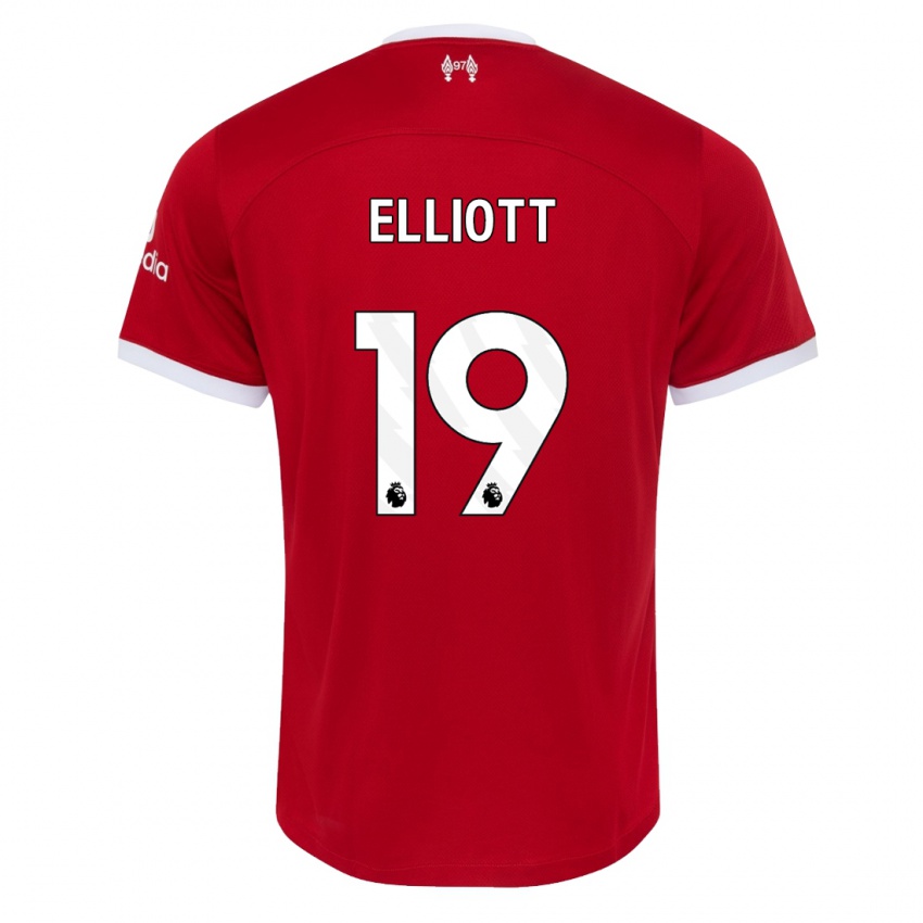 Mujer Camiseta Harvey Elliott #19 Rojo 1ª Equipación 2023/24 La Camisa Chile