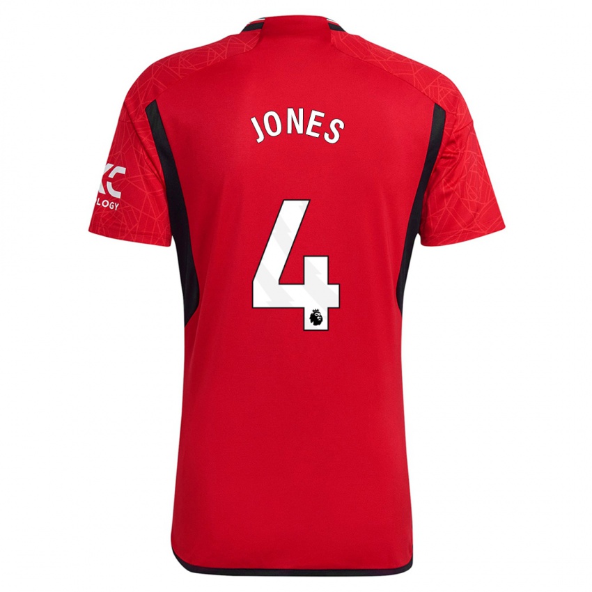 Mujer Camiseta Phil Jones #4 Rojo 1ª Equipación 2023/24 La Camisa Chile