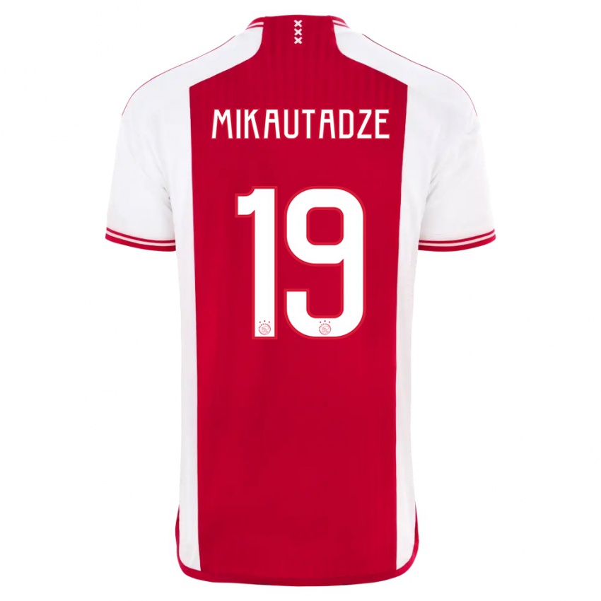 Mujer Camiseta Georges Mikautadze #19 Rojo Blanco 1ª Equipación 2023/24 La Camisa Chile