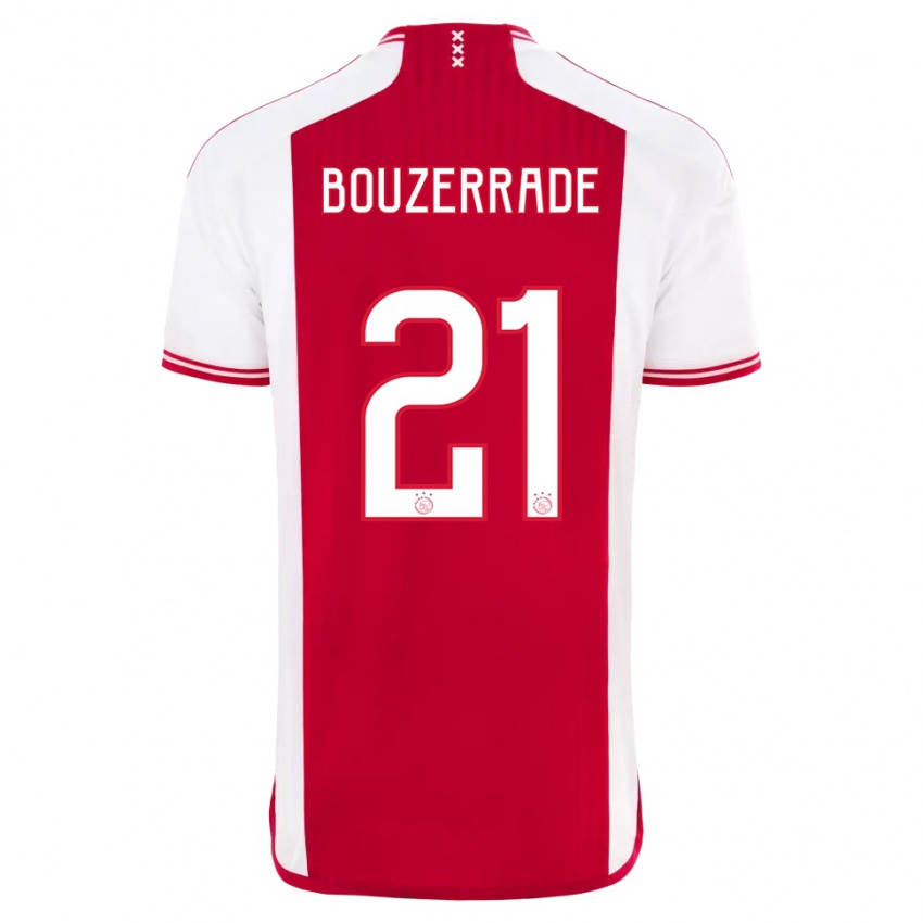 Mujer Camiseta Zaina Bouzerrade #21 Rojo Blanco 1ª Equipación 2023/24 La Camisa Chile