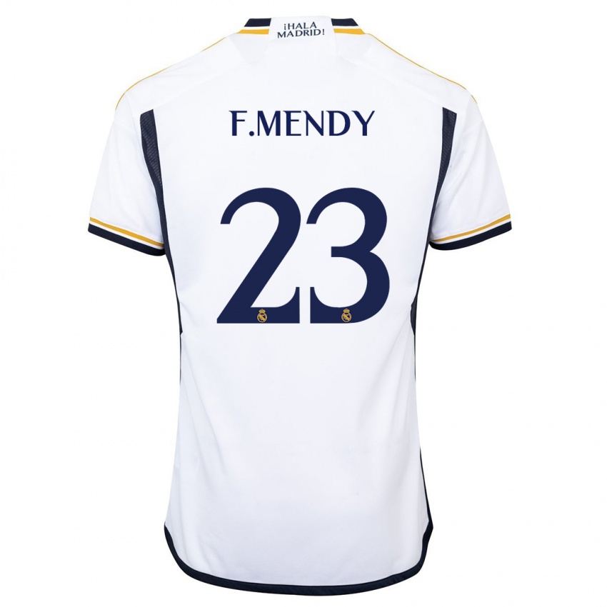 Mujer Camiseta Ferland Mendy #23 Blanco 1ª Equipación 2023/24 La Camisa Chile
