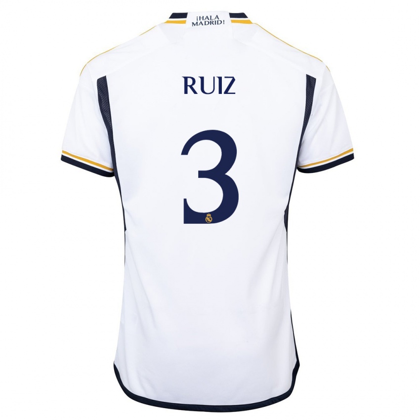Mujer Camiseta David Ruiz #3 Blanco 1ª Equipación 2023/24 La Camisa Chile