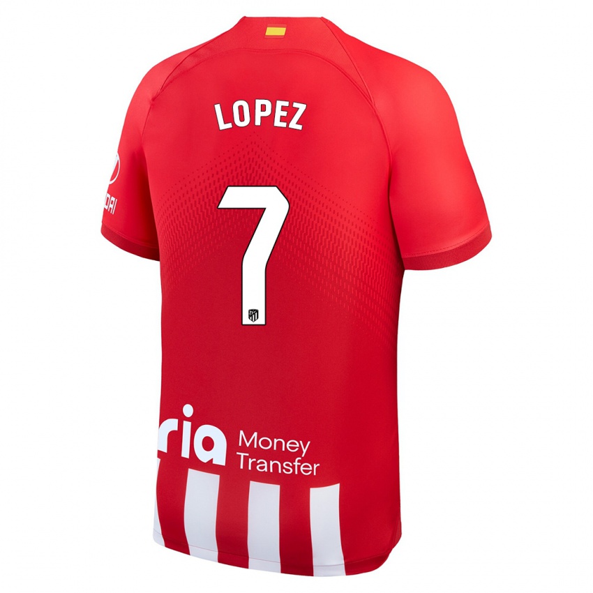 Mujer Camiseta Maitane Lopez #7 Rojo Blanco 1ª Equipación 2023/24 La Camisa Chile