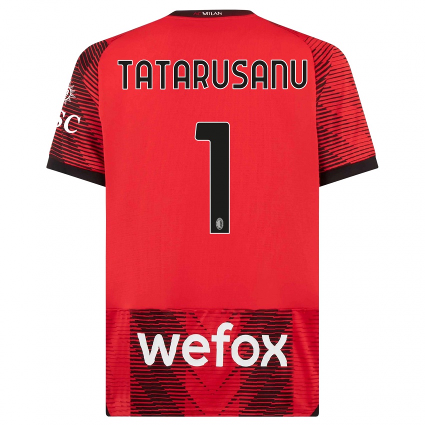 Mujer Camiseta Ciprian Tatarusanu #1 Negro Rojo 1ª Equipación 2023/24 La Camisa Chile