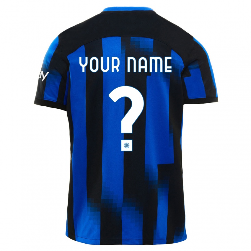 Mujer Camiseta Su Nombre #0 Azul Negro 1ª Equipación 2023/24 La Camisa Chile