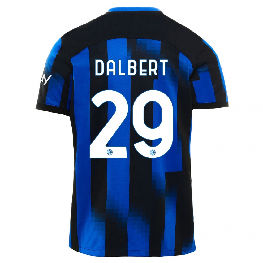 Mujer Camiseta Dalbert #29 Azul Negro 1ª Equipación 2023/24 La Camisa Chile