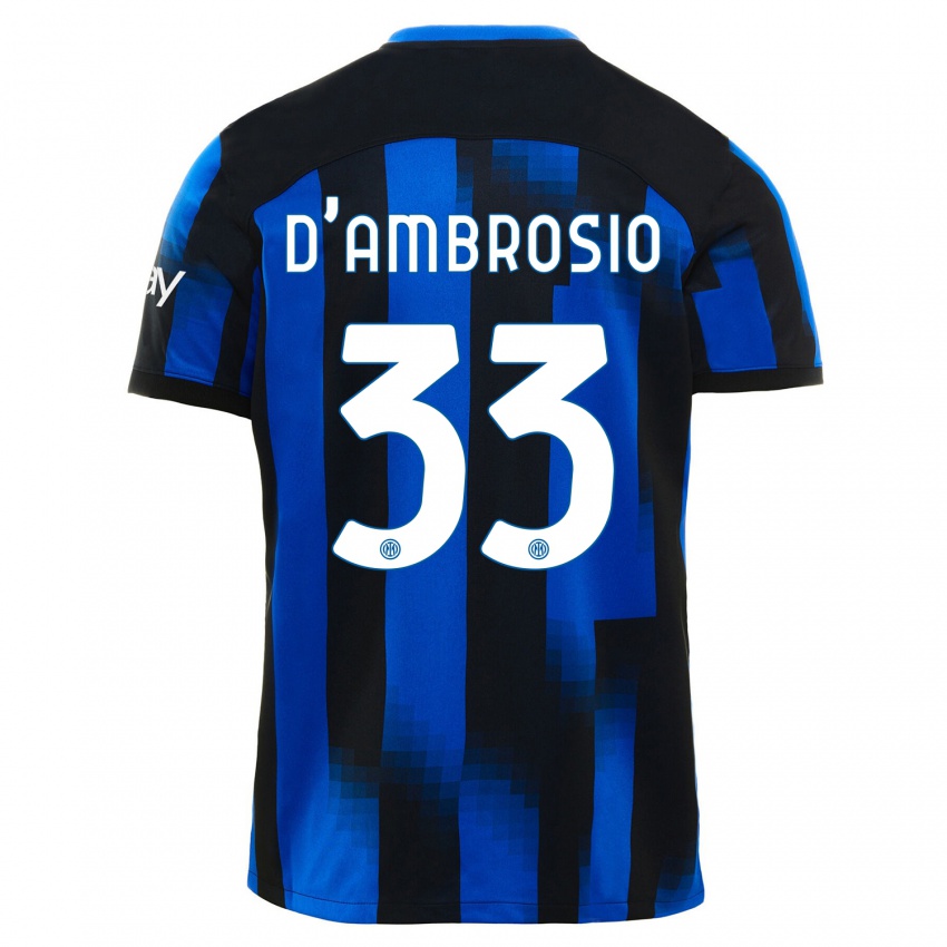 Mujer Camiseta Danilo D'ambrosio #33 Azul Negro 1ª Equipación 2023/24 La Camisa Chile