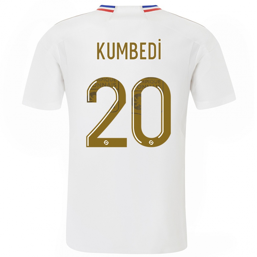 Mujer Camiseta Saël Kumbedi #20 Blanco 1ª Equipación 2023/24 La Camisa Chile