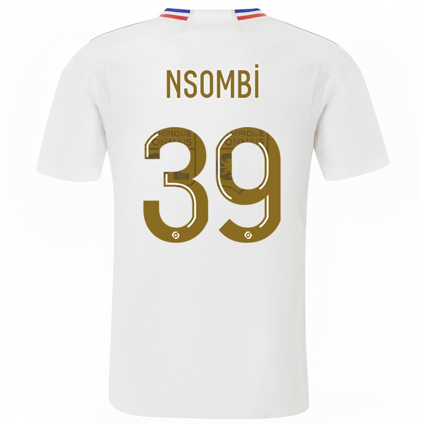 Mujer Camiseta Gael Nsombi #39 Blanco 1ª Equipación 2023/24 La Camisa Chile