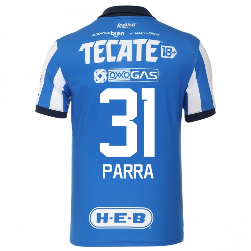 Mujer Camiseta Daniel Parra #31 Azul Blanco 1ª Equipación 2023/24 La Camisa Chile