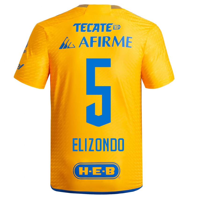 Mujer Camiseta Fernanda Elizondo #5 Amarillo 1ª Equipación 2023/24 La Camisa Chile