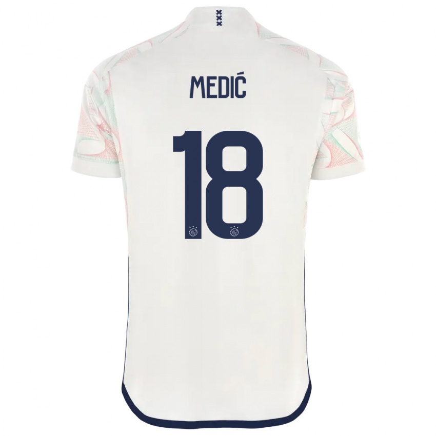 Mujer Camiseta Jakov Medic #18 Blanco 2ª Equipación 2023/24 La Camisa Chile