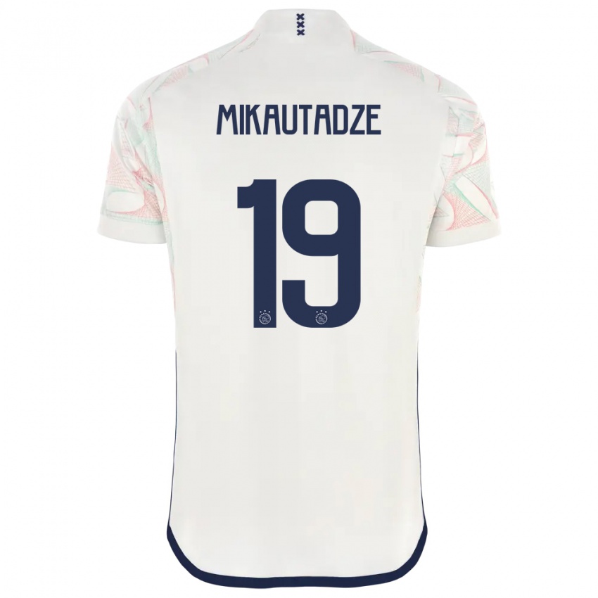 Mujer Camiseta Georges Mikautadze #19 Blanco 2ª Equipación 2023/24 La Camisa Chile