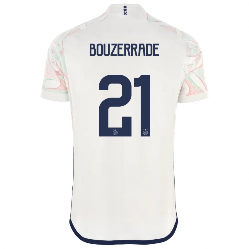 Mujer Camiseta Zaina Bouzerrade #21 Blanco 2ª Equipación 2023/24 La Camisa Chile