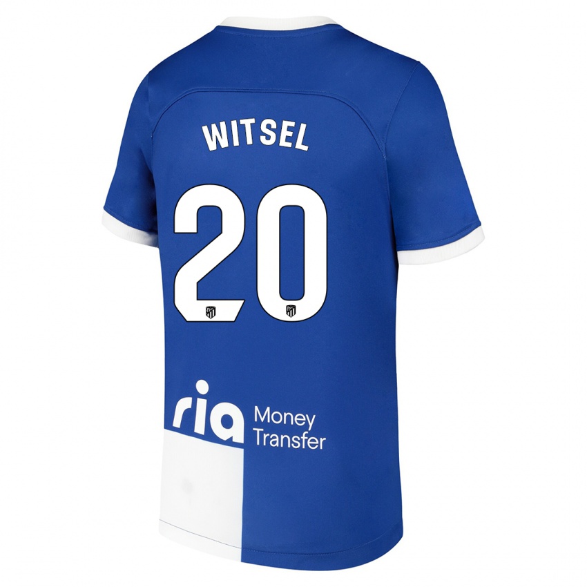 Mujer Camiseta Axel Witsel #20 Azul Blanco 2ª Equipación 2023/24 La Camisa Chile