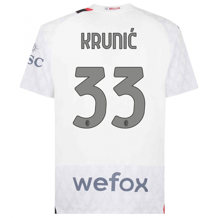 Mujer Camiseta Rade Krunic #33 Blanco 2ª Equipación 2023/24 La Camisa Chile
