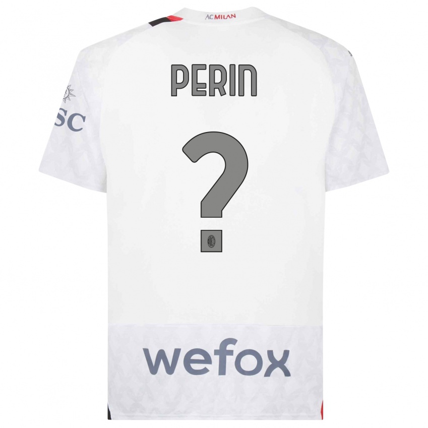 Mujer Camiseta Ernesto Perin #0 Blanco 2ª Equipación 2023/24 La Camisa Chile