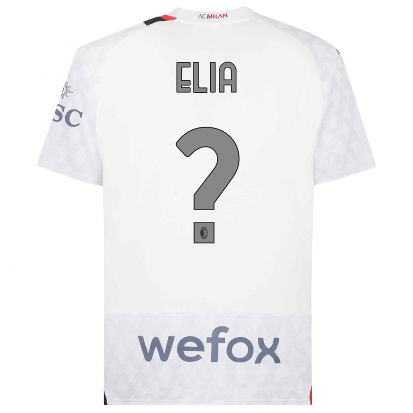 Mujer Camiseta Emanuele Elia #0 Blanco 2ª Equipación 2023/24 La Camisa Chile