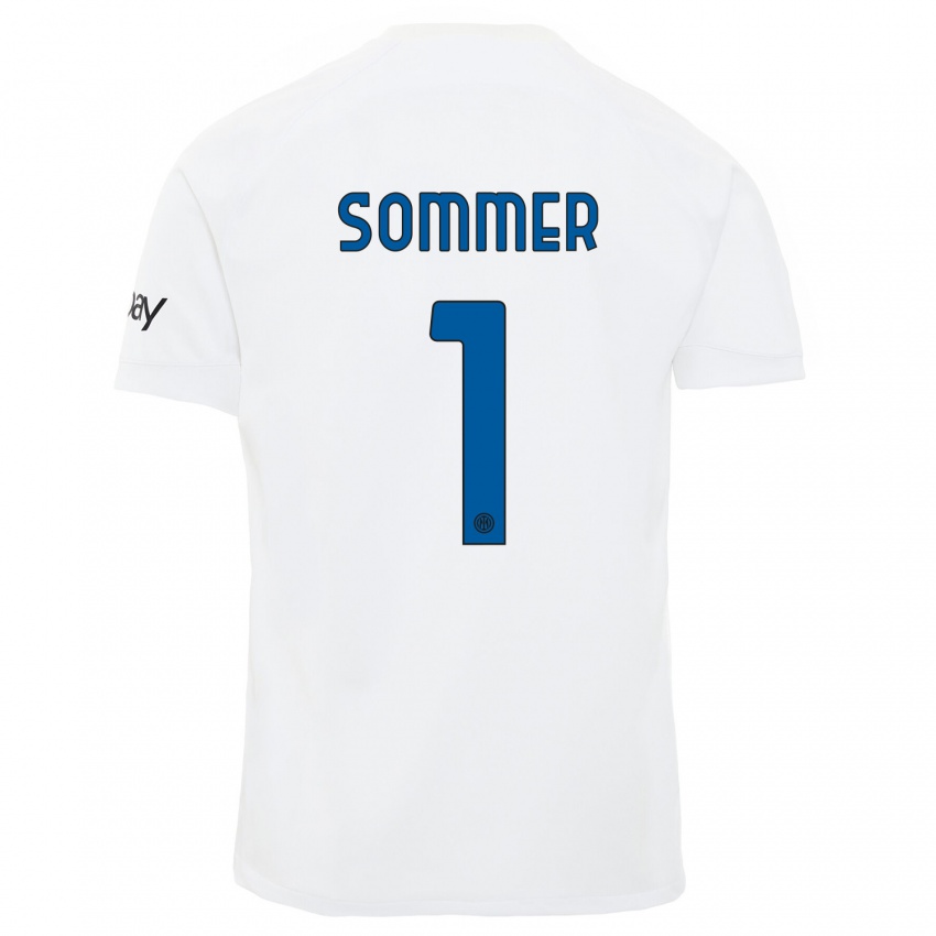 Mujer Camiseta Yann Sommer #1 Blanco 2ª Equipación 2023/24 La Camisa Chile