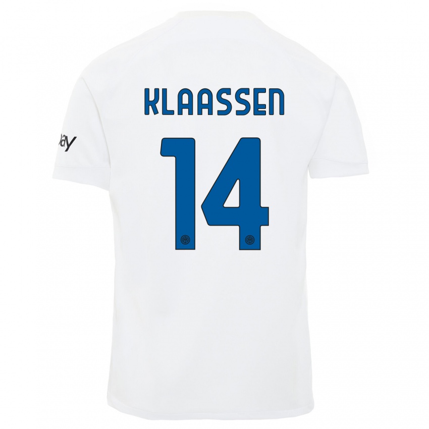 Mujer Camiseta Davy Klaassen #14 Blanco 2ª Equipación 2023/24 La Camisa Chile