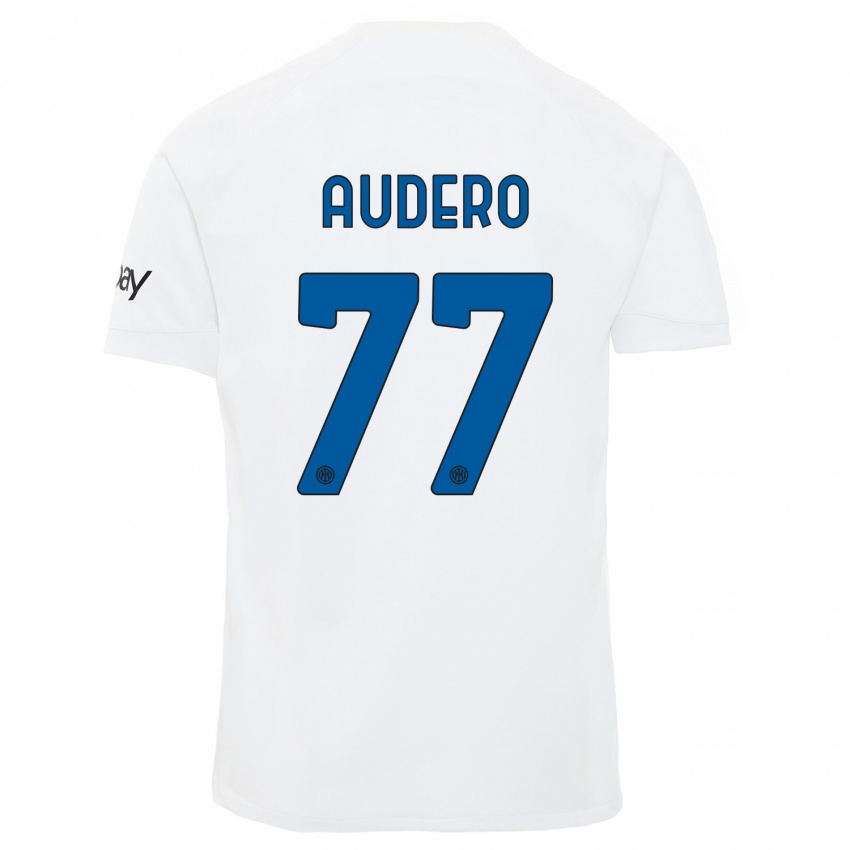 Mujer Camiseta Emil Audero #77 Blanco 2ª Equipación 2023/24 La Camisa Chile