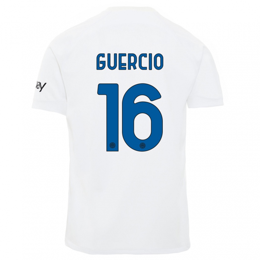 Mujer Camiseta Tommaso Guercio #16 Blanco 2ª Equipación 2023/24 La Camisa Chile