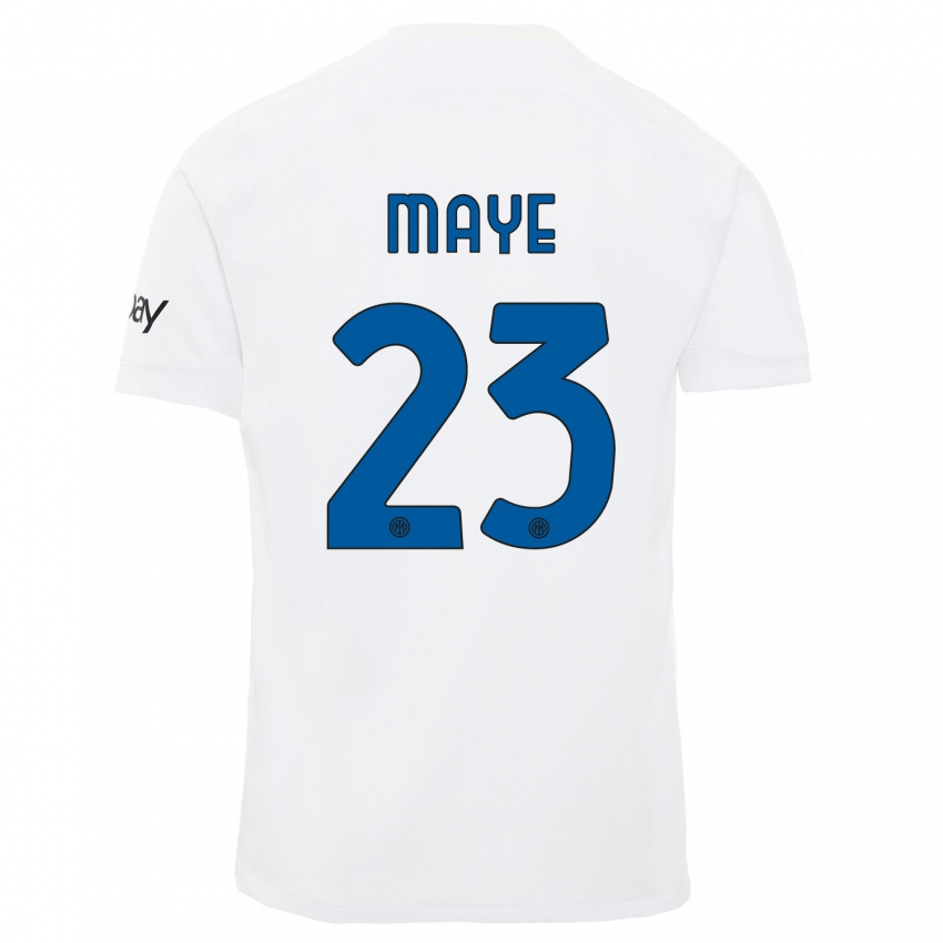 Mujer Camiseta Yvan Maye #23 Blanco 2ª Equipación 2023/24 La Camisa Chile